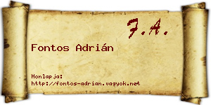 Fontos Adrián névjegykártya